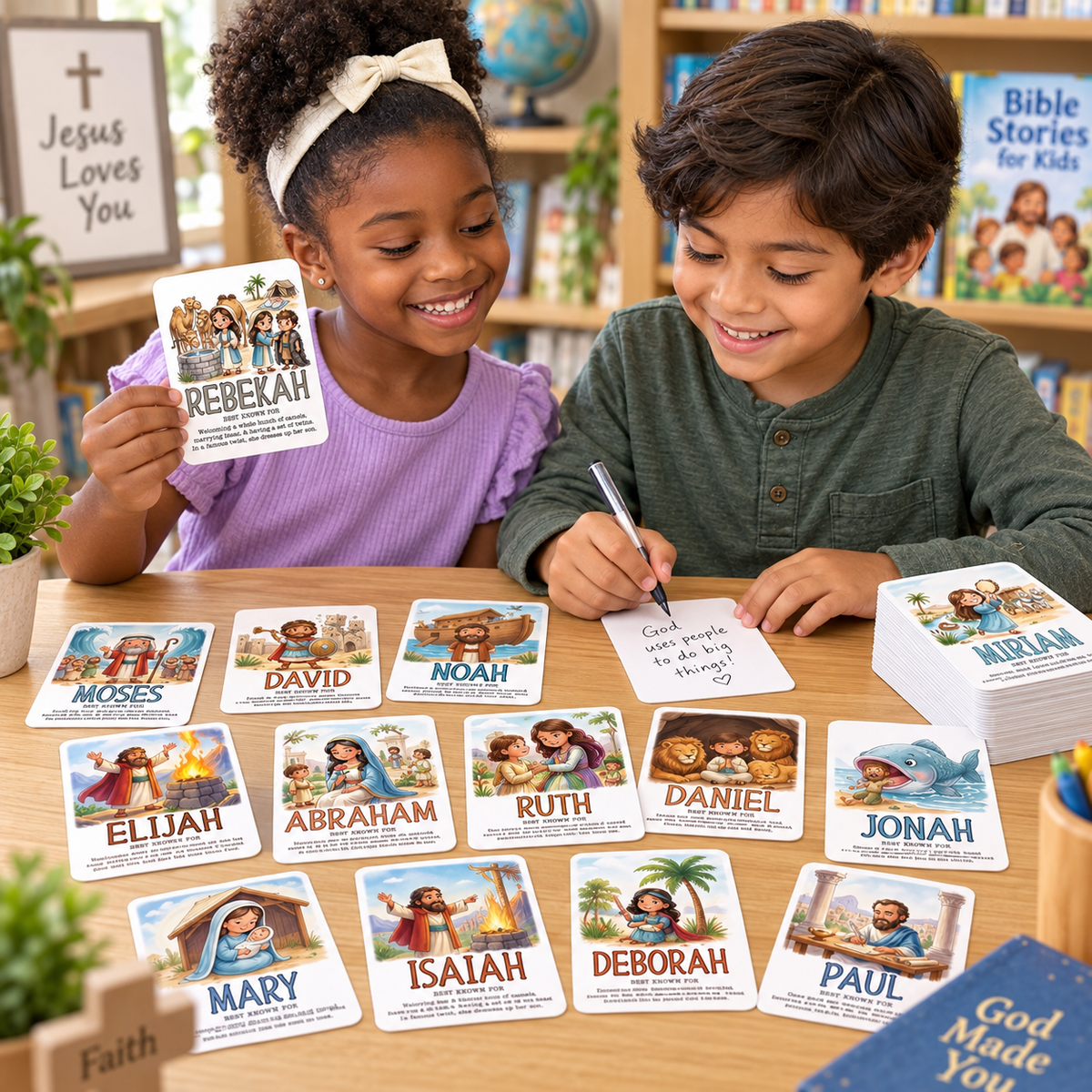 Bible Character Flashcards – 40-Piece Set